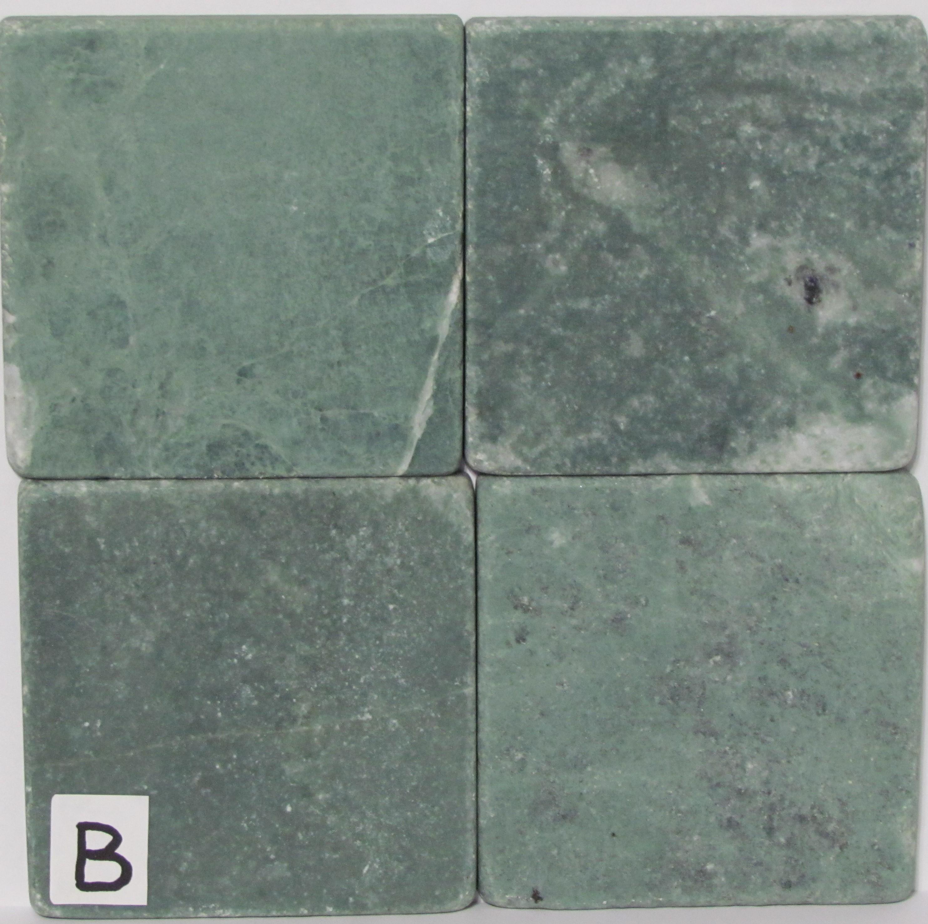 Sottobicchieri in piastrelle di marmo verde - Pietra liscia - Set di 4 - Set di sottobicchieri, Ceramica, Personalizzati, Sottobicchieri, Marmo