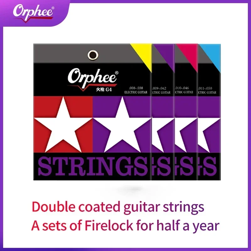 Orphee E-Gitarrensaiten, Fire Lock-Serie, Nano-Beschichtung, sechseckiger Kern, 100 % Nickel, Guitarra-Saiten, E-Gitarrenteile Image