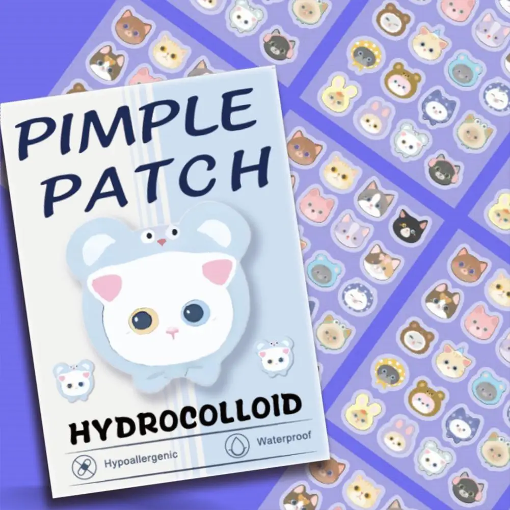 600 stücke Nette Katze Anti-akne Patch Hydrokolloid Akne Pickel Entfernung Aufkleber Sanfte Reparatur Öl Kontrolle Atmungsaktive Gesichts Pflege Image