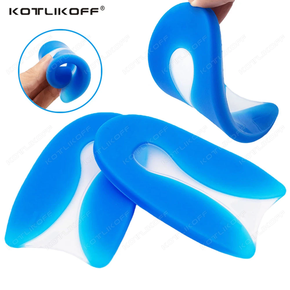 Silikon Gel Einlegesohlen Ferse Kissen Sohlen Lindern Fuß Schmerzen Plantarfasziitis Protektoren Spur Unterstützung Schuh Pad Fußpflege Einsätze Image