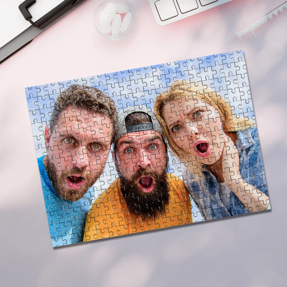 35/300/500/1004 Stück personalisierte individuelle Fotopuzzle, Partyfotos, kreatives Gedenkgeschenk, Familienspiele Image