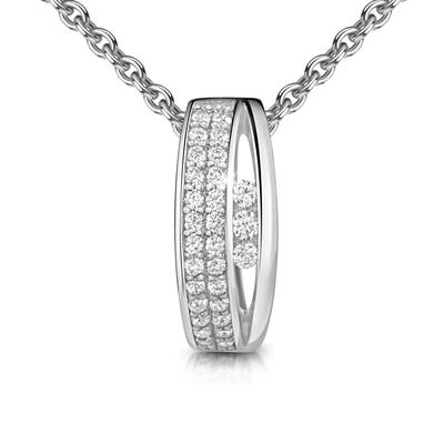 Kette mit Anhänger FIRETTI "Schmuck Geschenk Silber 925 Halsschmuck Halskette Ankerkette", silber (silberfarben, kristallweiß), Halsketten, Damen, Silber 925 (Sterlingsilber), L: 45cm B: 1,1mm, Made in Germany - mit Zirkonia (synth.), B:1,1mm Image