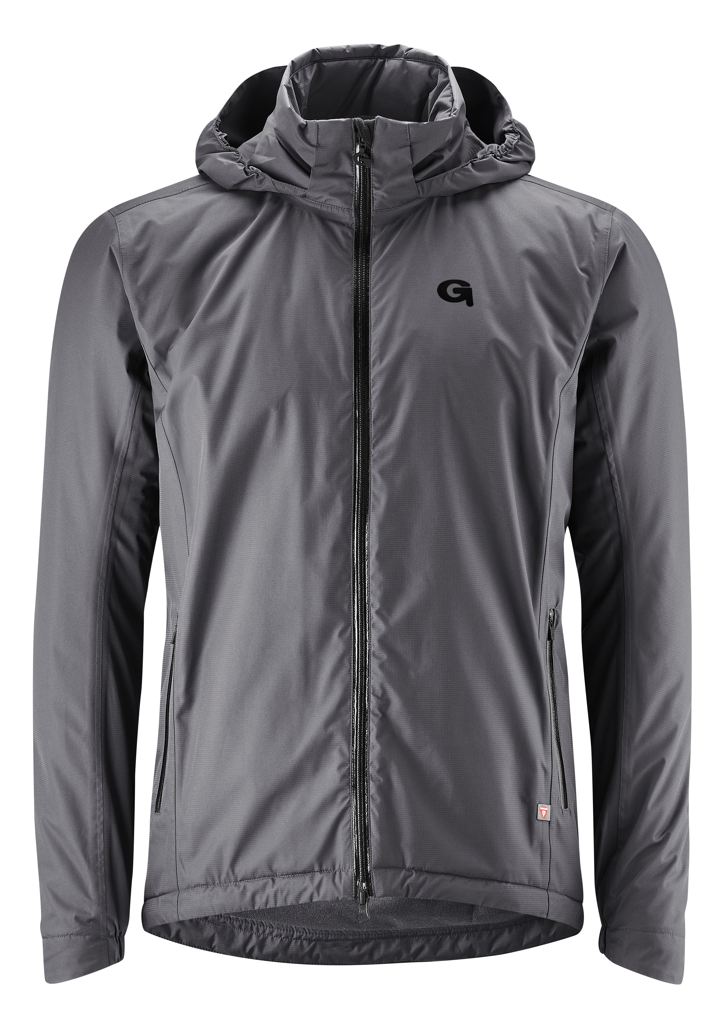 Fahrradjacke GONSO "Save Jacket Therm M", Herren, Gr. M, grau, 100% Polyester, Jacken, Herren Regenjacke wind- und wasserdicht, Radjacke mit Kapuze Image