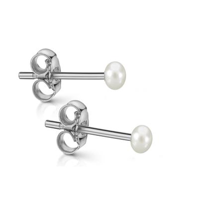Paar Ohrstecker FIRETTI "Schmuck Geschenk Silber 925 Ohrschmuck Ohrringe" Gr. 4, bunt (silberfarben, weiß), Ohrringe, Damen, 4, Silber 925 (Sterlingsilber)-Perlen, Silber 925 (Sterlingsilber), Perlen, Made in Germany - mit Süßwasserzuchtperle Image