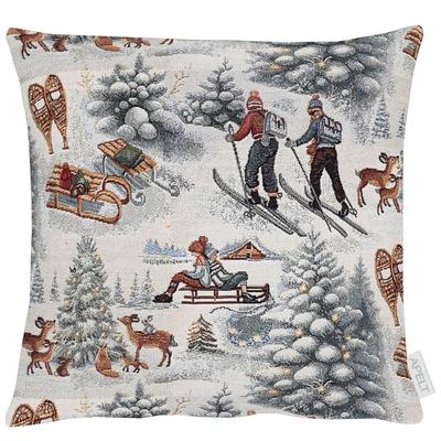 Dekokissen APELT "3714", braun,grau, gemustert, B:39cm H:5cm L:39cm, Polyester, Baumwolle, Dekokissen_Sitzkissen_Kissenhüllen Image