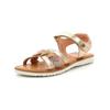 Riemchensandalette KICKERS "Kickers Sandalen Leder", Kinder, Gr. 24, rosa (rosegold), Leder, casual, Schuhe