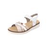 Riemchensandale REMONTE "Remonte Sandalen Lederimitat", Damen, Gr. 40, weiß (weiß, gold), Lederimitat, casual, Schuhe