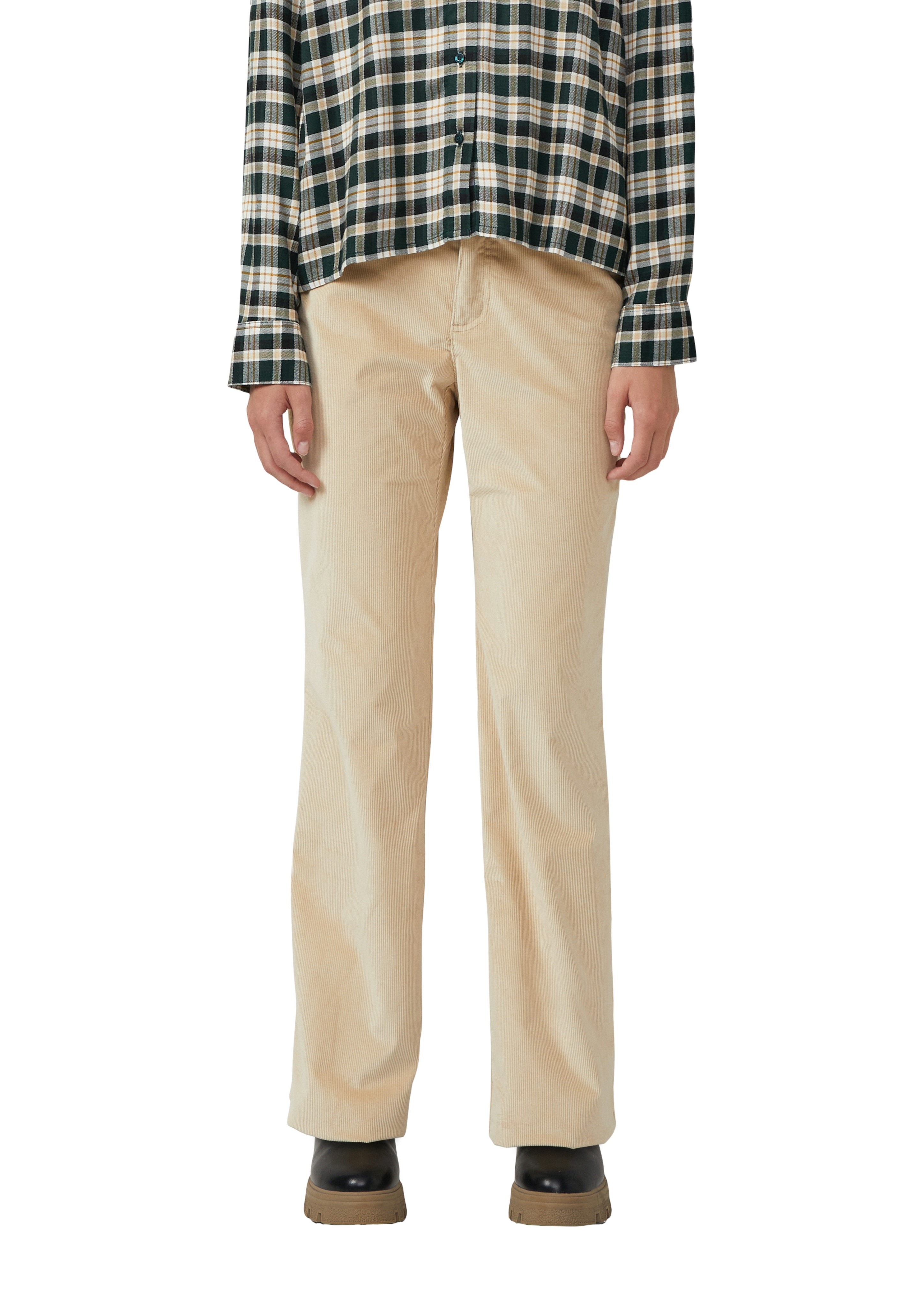 Cordhose S.OLIVER, Damen, Gr. 42, N-Gr, cream beige, Cord, Obermaterial: 42% Polyester, 36% Baumwolle, 20% Viskose, 2% Elasthan, unifarben, regular fit knöchellang, Hosen Cordhose, mit Taschen