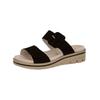 Pantolette CAPRICE "Caprice Pantoletten Nubukleder", Damen, Gr. 36, schwarz, Nubukleder, casual, Schuhe