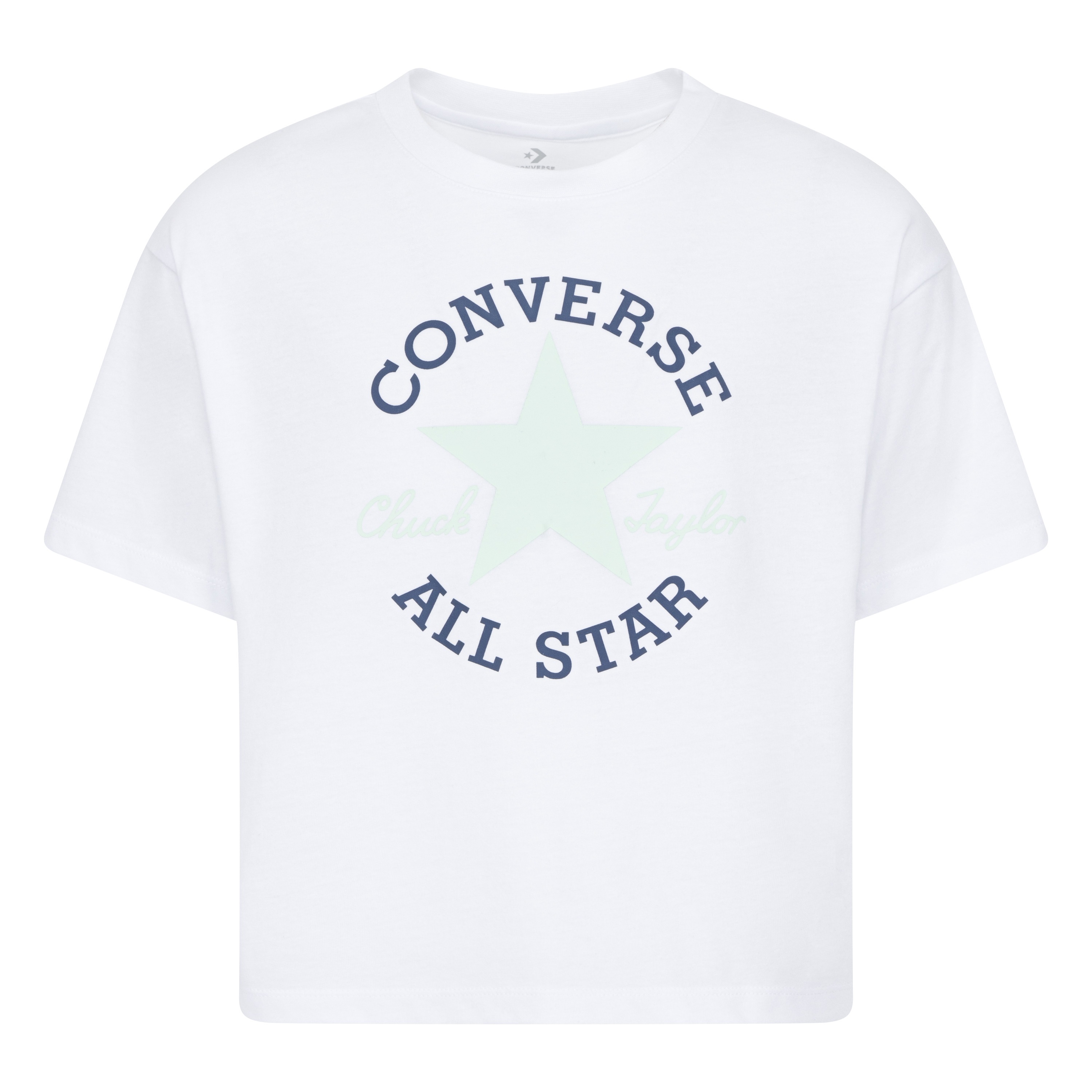 T-Shirt CONVERSE "CNVG S/S DISSECTED CTP T-SHIRT", Kinder, Gr. 146152L, weiß, slacker blau, Obermaterial: 60% Baumwolle, 40% Polyester, Rundhals, Shirts Image