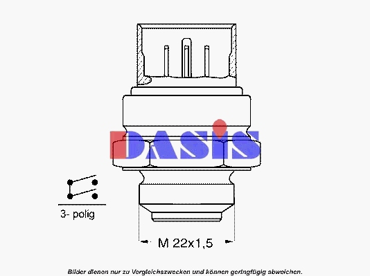 AKS DASIS Temperaturschalter, Kühlerlüfter Universal schwarz 751611N Image