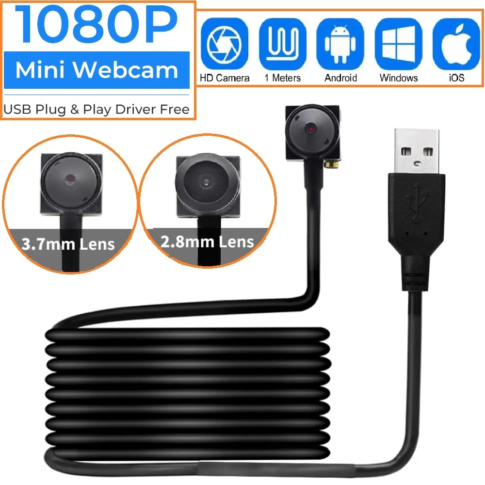 Portabilité HD Mini USB ordinateur Webcam caméra périphérique 1080P objectif caméra Webcam complète PC CCTV caméscope extérieur vidéo de sécurité