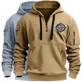 Per uomo Felpa con cappuccio Felpa con cappuccio e zip corta Felpa con cappuccio in pile Felpa con cappuccio tattica Bianco kaki Blu navy bianco Grigio scuro grigio chiaro Blu navy grigio