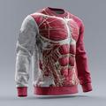 Per uomo Simulazione Maglione Maglieria Girocollo Casual Vacanza Streetwear Quotidiano Stampa 3D Tenere al caldo Manica Lunga Primavera Autunno Inverno Rosso -1 Rosso -2 Rosso -3
