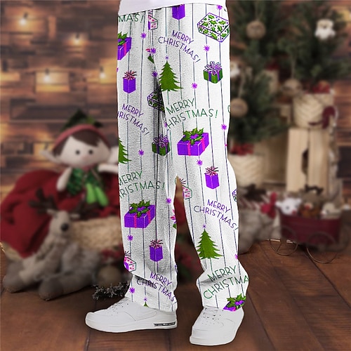 lettera regalo pantaloni casual con stampa 3d da uomo pantaloni della tuta pantaloni da jogging strada all'aperto casual quotidiano poliestere bianco blu viola s m l pantaloni elastici a vita media
