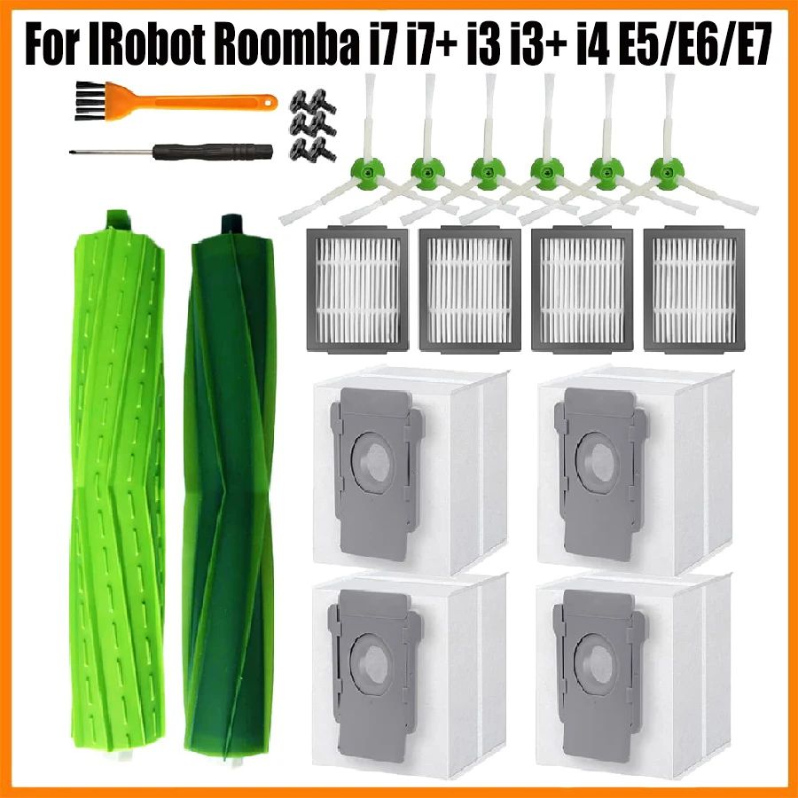 Hepa-Filter Bürstenrolle für iRobot Roomba I7/I7+/I3/E5/E6Serie Roboter-Staubsauger Hepa-Filter Seitenbürste Mopptuch Zubehör Image