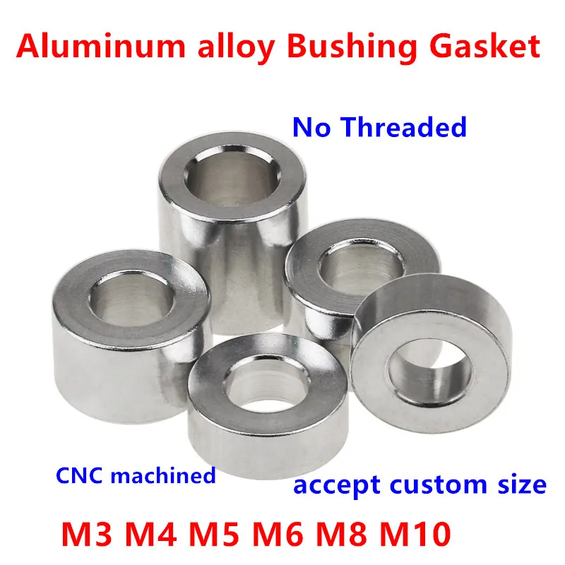 5/10 Stück M3 M4 M5 M6 M8 M10 Aluminiumbuchse Unterlegscheibendichtung rund hohl kein Gewinde Abstandshalter Abstandshalter Dicke 2/3/4/5/6/8/10/12/30 mm Image