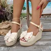 Frauen Sandalen Mode Bogen Keile High Heels Sandalen Frauen Marke Neue Peep Toe Plattform Sandalen Casual Party Täglichen Frau Schuhe