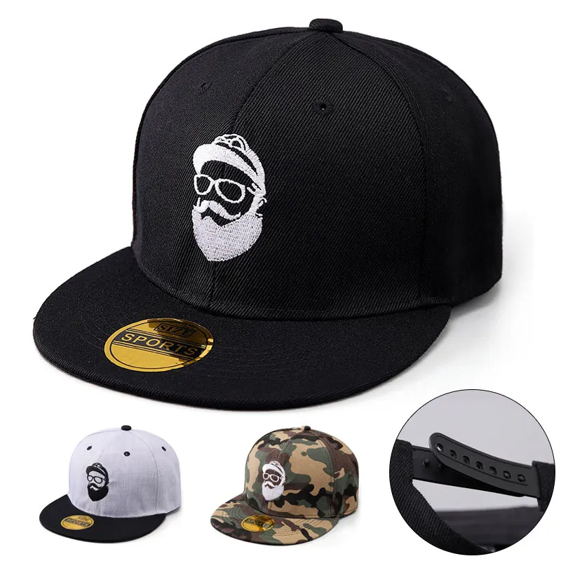 Bärtiger Onkel-Baseballkappe, modische Unisex-Hip-Hop-Kappe mit flacher Krempe, verstellbare Größe, kann in allen Jahreszeiten getragen werden, lässiger Outdoor-Sonnenhut, gesticktes klassisches