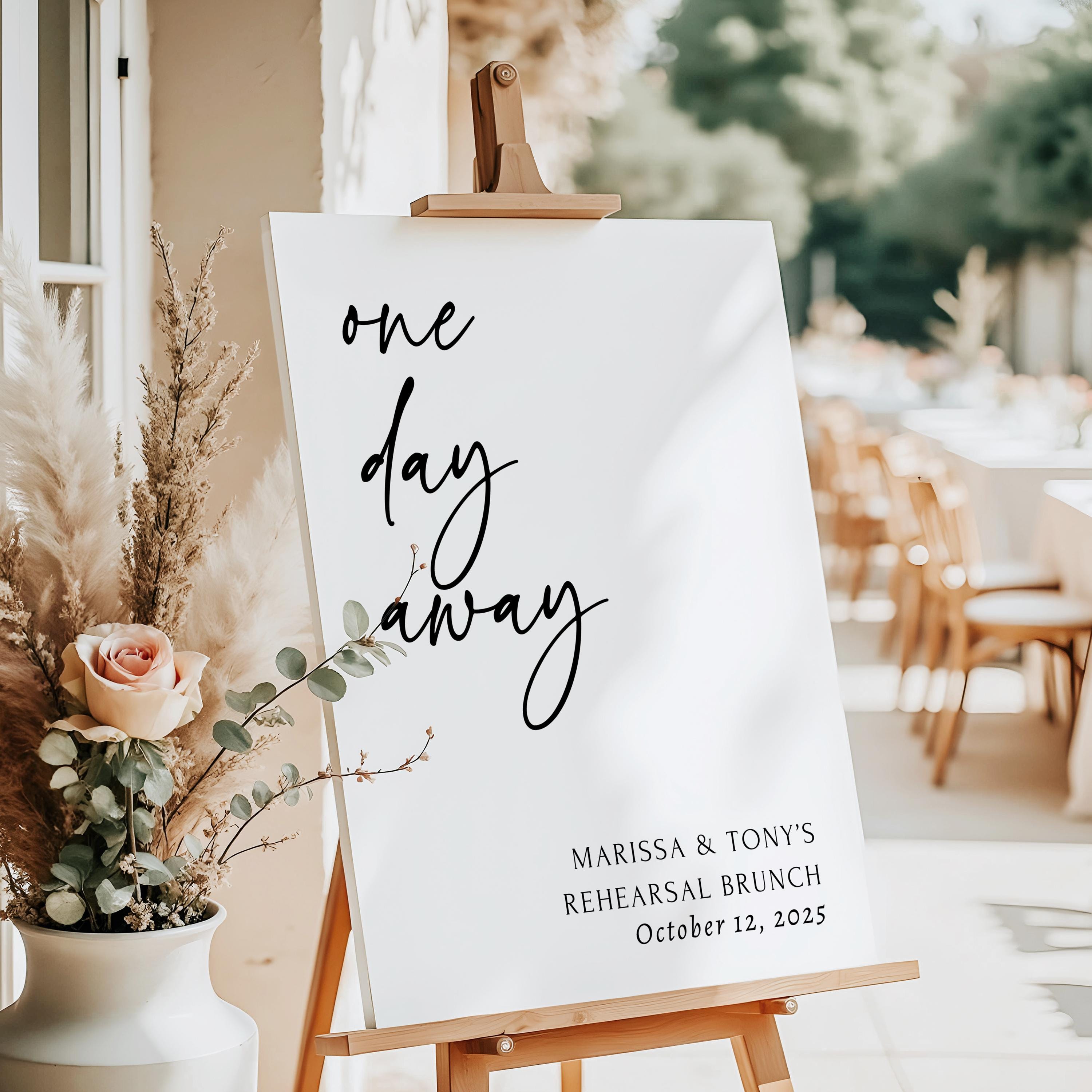 Cartello di benvenuto per la cena di prova di un giorno prima del matrimonio, cartello per la cena di prova di matrimonio stampato e spedito la sera p