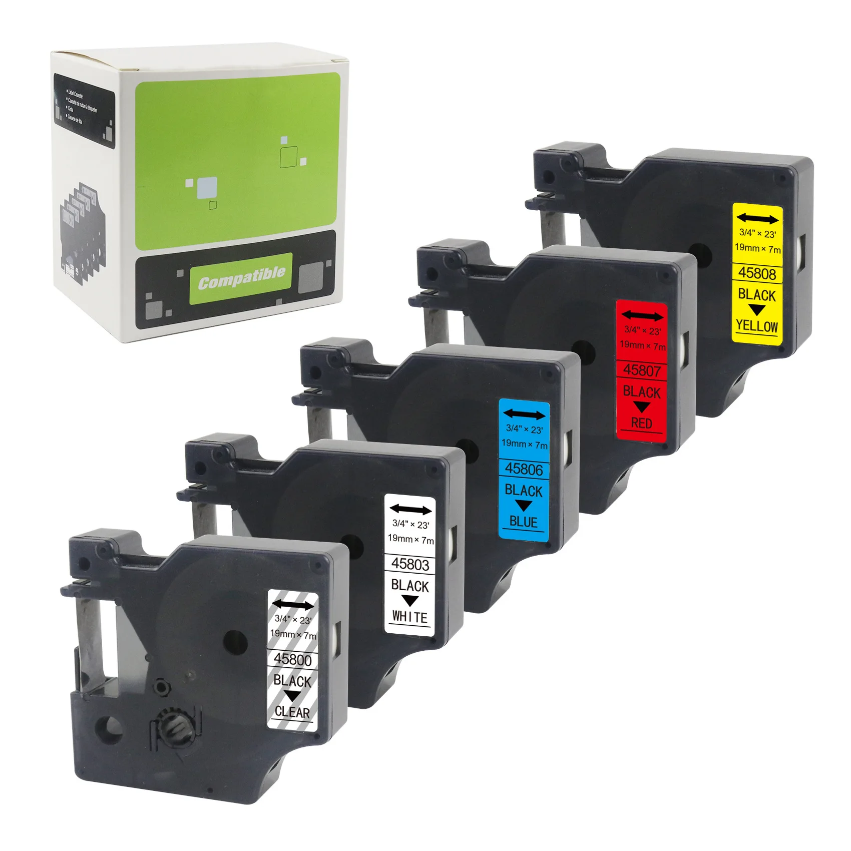 Kompatibles Dymo D1-Klebeband 19 mm 45800 45803 45808 45807 45806 Etikettenband für Dymo Labeller LabelManager LM420P LM450D Image