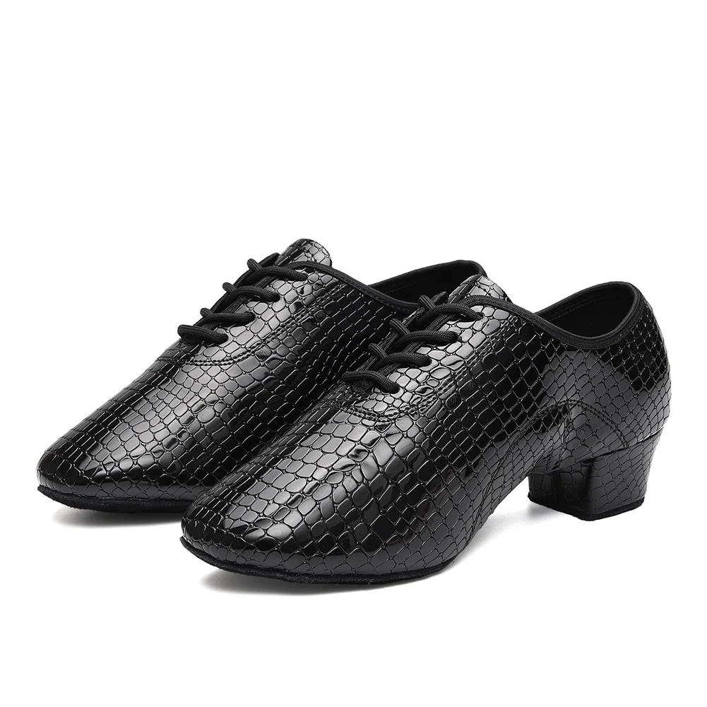 Unisex Tanzschuhe Junge Männer Ballsaal Latein Tanzschuhe Für Jungen Moderne Tango Jazz Schwarz Salsa Lehrer Praxis Schuhe Low Heels Image