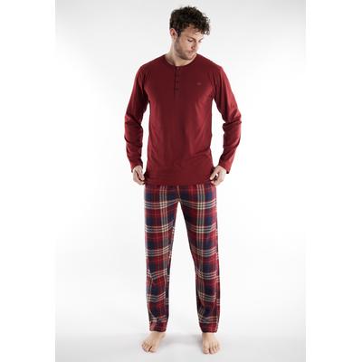Schlafanzug TOM TAILOR "Rhodos", Herren, Gr. 48 (S), rot, mittel, karo, Obermaterial: 100% Baumwolle, casual, Homewear-Sets Image