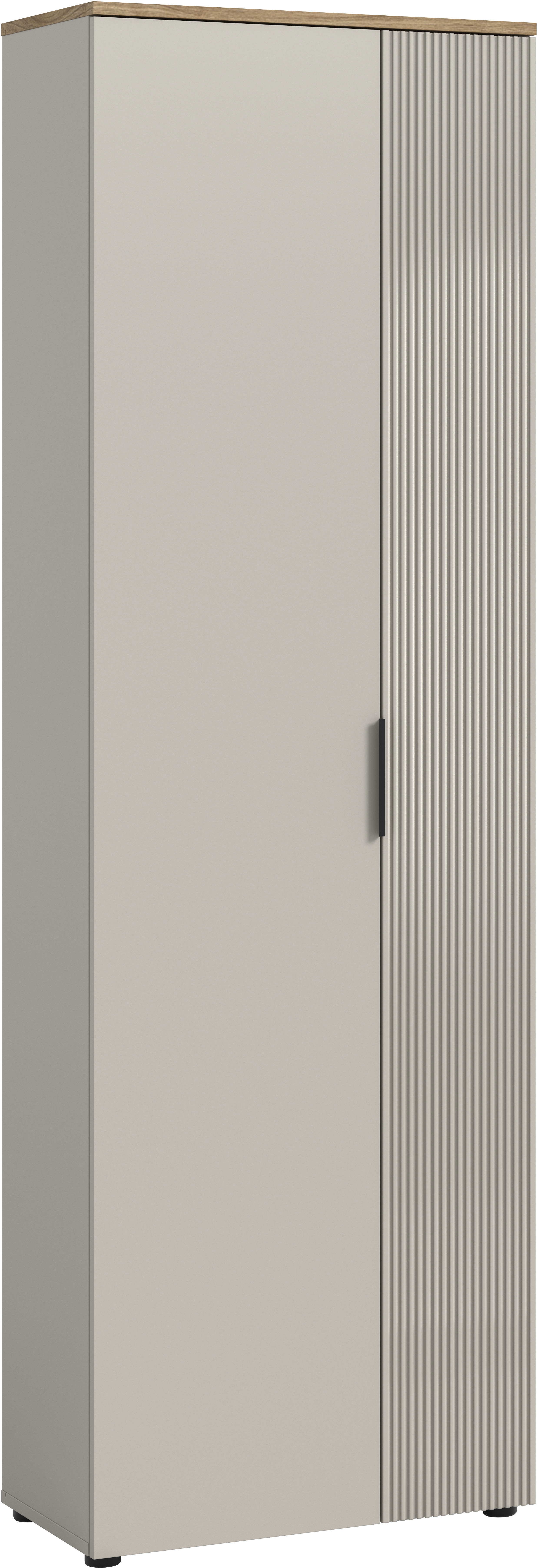 Garderobenschrank INOSIGN "EDIL, Höhe 190cm, 2 Türen, 5 Böden, 6 Fächer", kaschmir, evoke oak nachbildung, B:60cm H:190cm T:36cm, FSC-zertifizierter Holzwerkstoff, Schränke, Kleiderschrank, Flurschrank, Hochschrank, Stauraumschrank Image