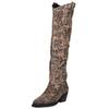 Bikerboots LAZAMANI "Lazamani Stiefel Leder", Damen, Gr. 37, braun (leopard), Leder, casual, Schuhe