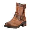 Bikerboots MUSTANG SHOES "Mustang Shoes Stiefelette Lederimitat", Damen, Gr. 42, braun (cognac), Lederimitat, casual, Schuhe