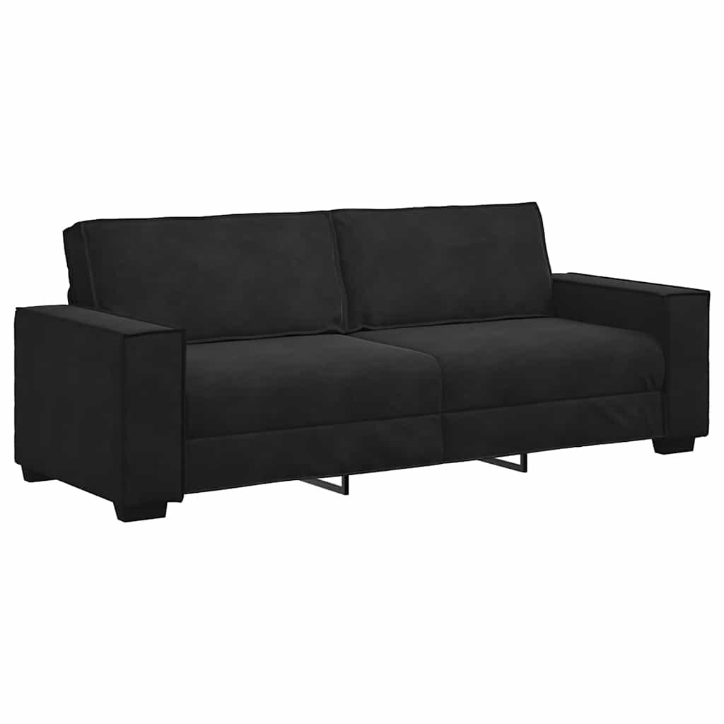 vidaXL 3-Sitzer-Sofa Schwarz 220x78x84 cm Samt Image
