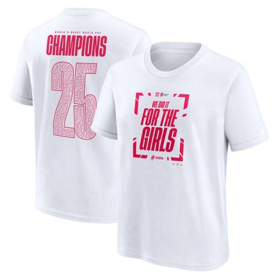 Red Roses Rugby-Weltmeister-T-Shirt für Damen (Weiß) – Junioren Image