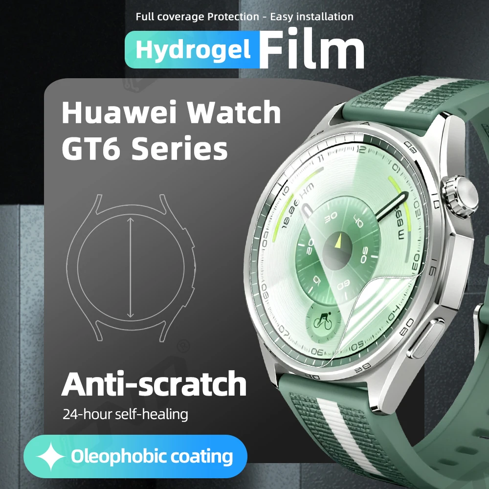 Film Hydrogel pour Huawei Watch GT 6 Pro, protecteur d'écran 46mm 41mm, pour GT6 HD, couverture complète, Film de protection souple, accessoires