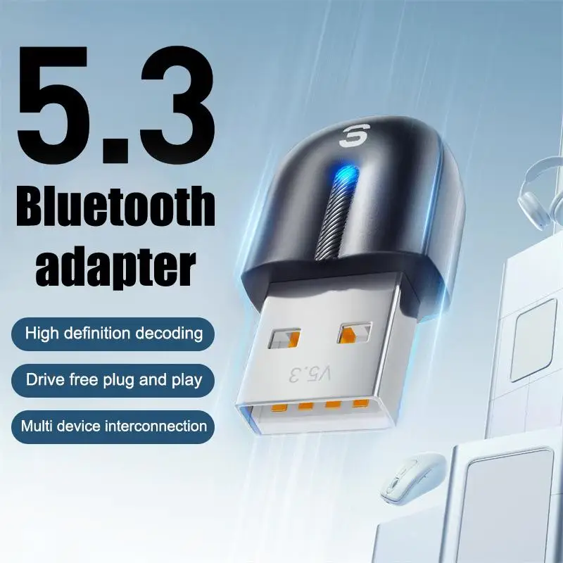 Adattatore USB Bluetooth Dongle Bluetooth 5.3 per PC Altoparlante portatile Ricevitore audio Mouse wireless Trasmettitore USB