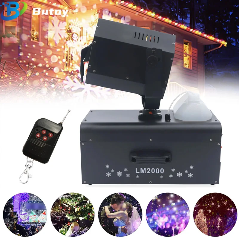 2000W Shaking Head Snow Machine Outdoor Make Snow Cannon Christmas Party Snow Jet Machine Hot for Winter Stage Entertainment