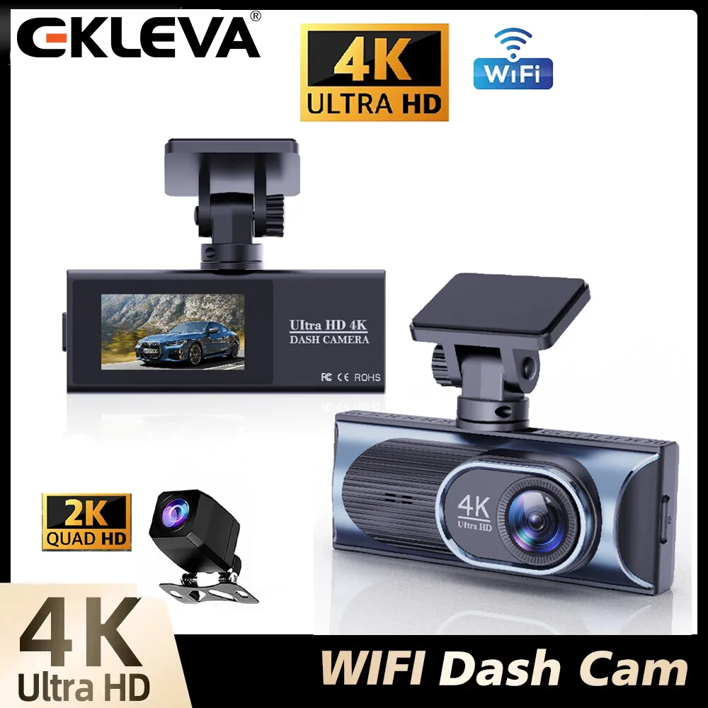 EKLEVA 4K+2.5K Dual Lens Dash Cam WIFI Car Dvr Camera Vehicle Recorder Dashcam Camcorder Video Registrator DVRS Night Vision