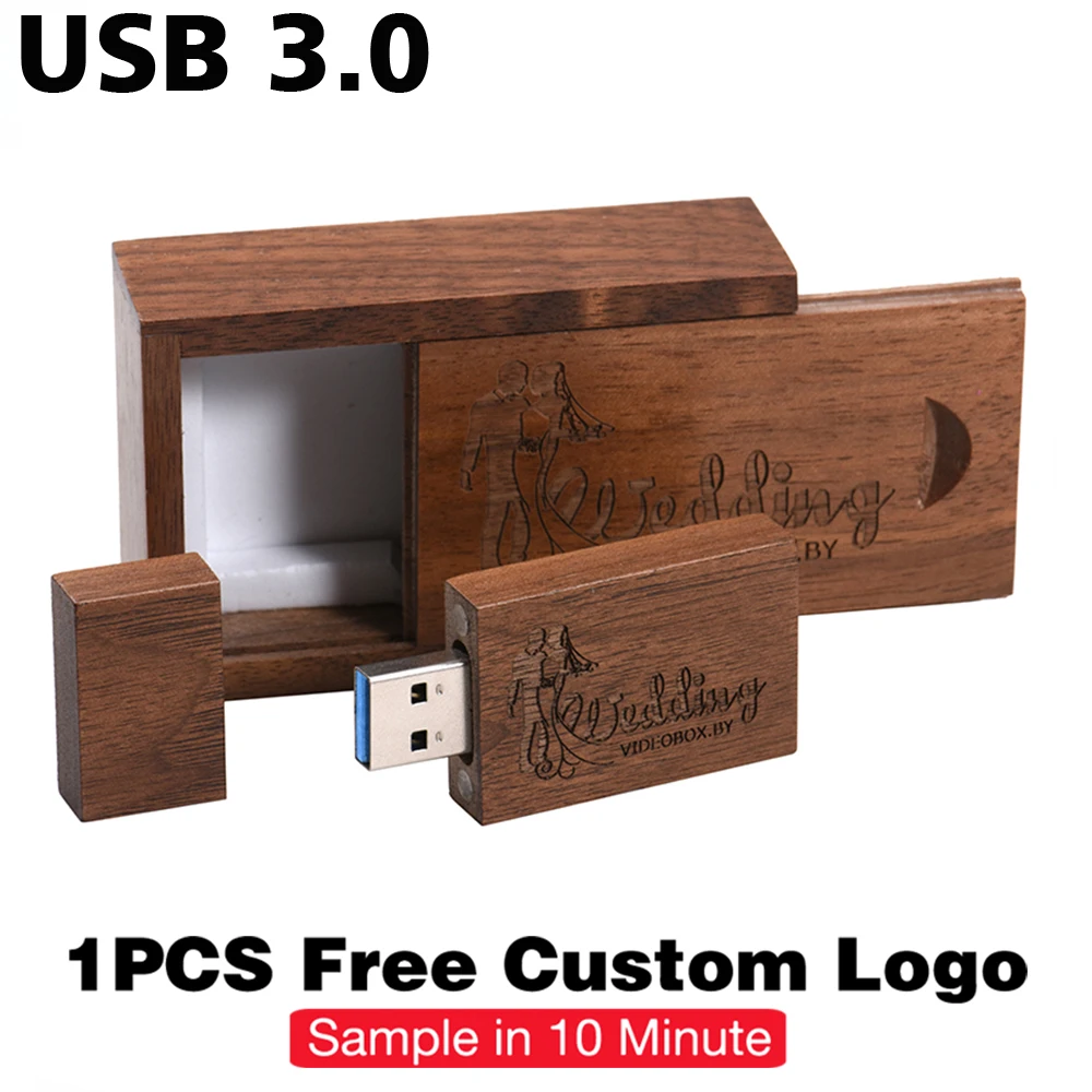 USB 3.0 USB en bois + boîte d
