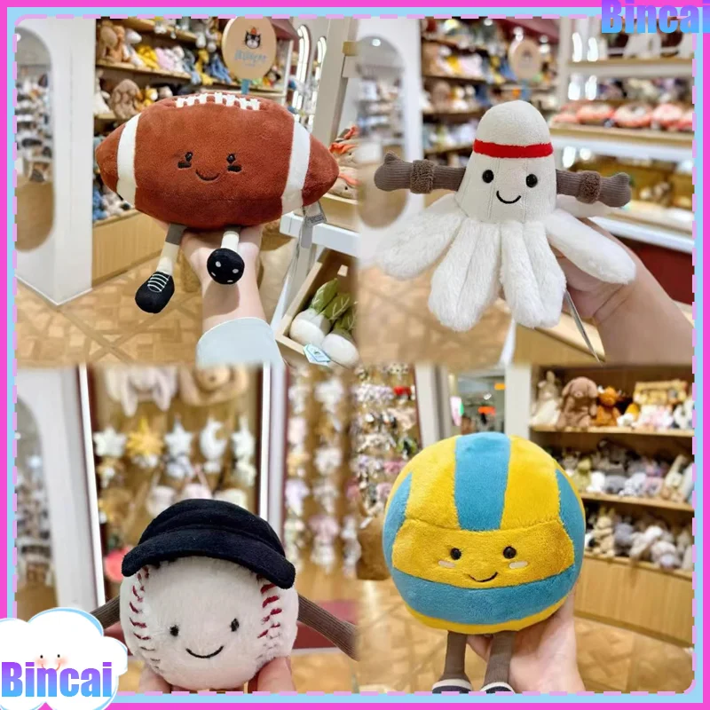 12cm Table Tennis Racket Badminton Plush Doll Bag Pendant Keychain Furniture Ornament Cat Doll Sports Plush Toy Pendant Gift