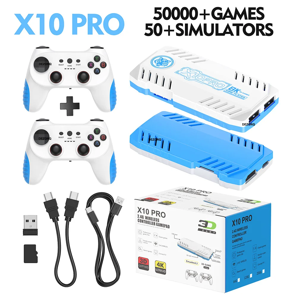 Game Stick 4K Console retrò 128G 50000+ giochi 50+ emulatori Mini TV Video Console da gioco portatile Controller wireless Gametick