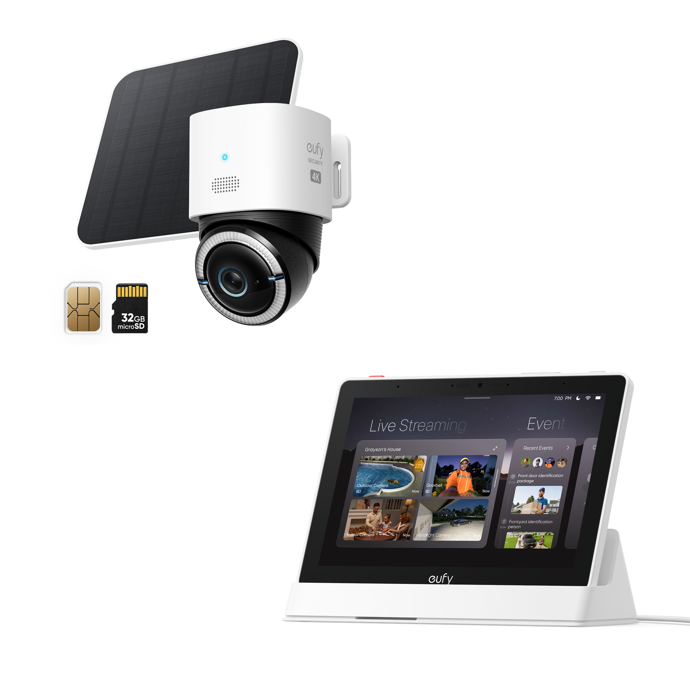 eufy Smart Display E10 + eufy 4G LTE Cam S330 White