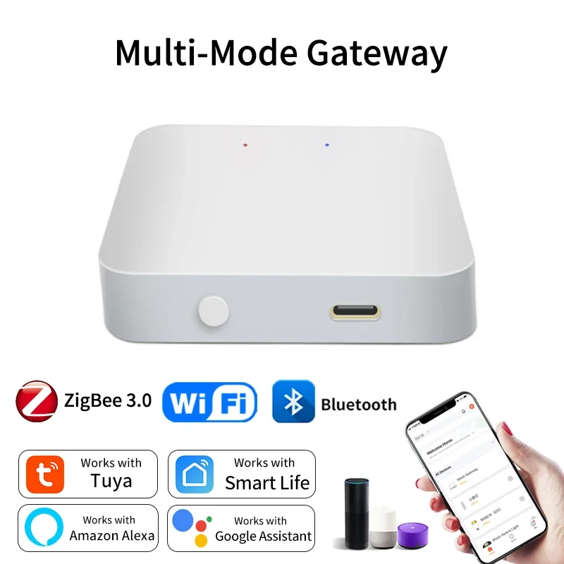 Tuya Smart Multi-Modus-Gateway Bluetooth/ZigBee WiFi Hub Bridge Smart Home Steuerung Smart Life APP Sprachsteuerung Alexa Google Home Image