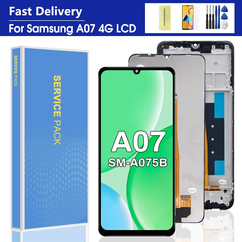6,7'' LCD Display Rahmen Touch Digitizer Bildschirm für Samsung A07 4G SM-A075F SM-A075F/DS SM-A075M Kompatibel mit A075F Image