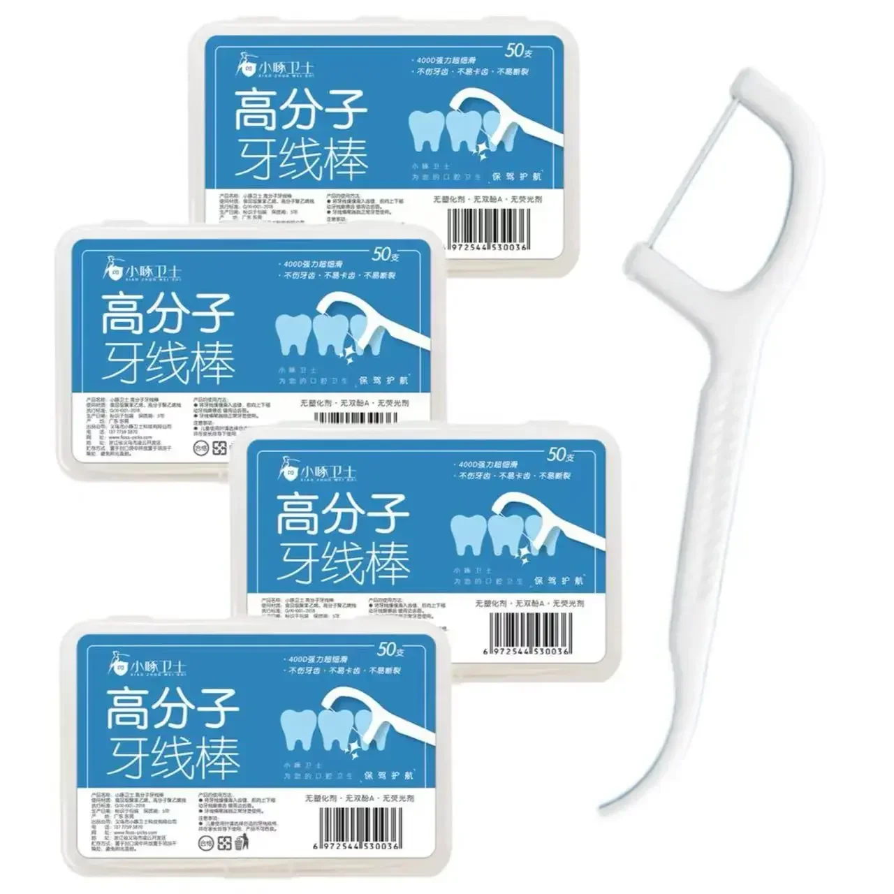 50–1000 Stück Einweg-Zahnseide-Picks, superdünner Zahnstocher, hochfeste Zahnseide für die Pflege der Mundhygiene in der Familie Image