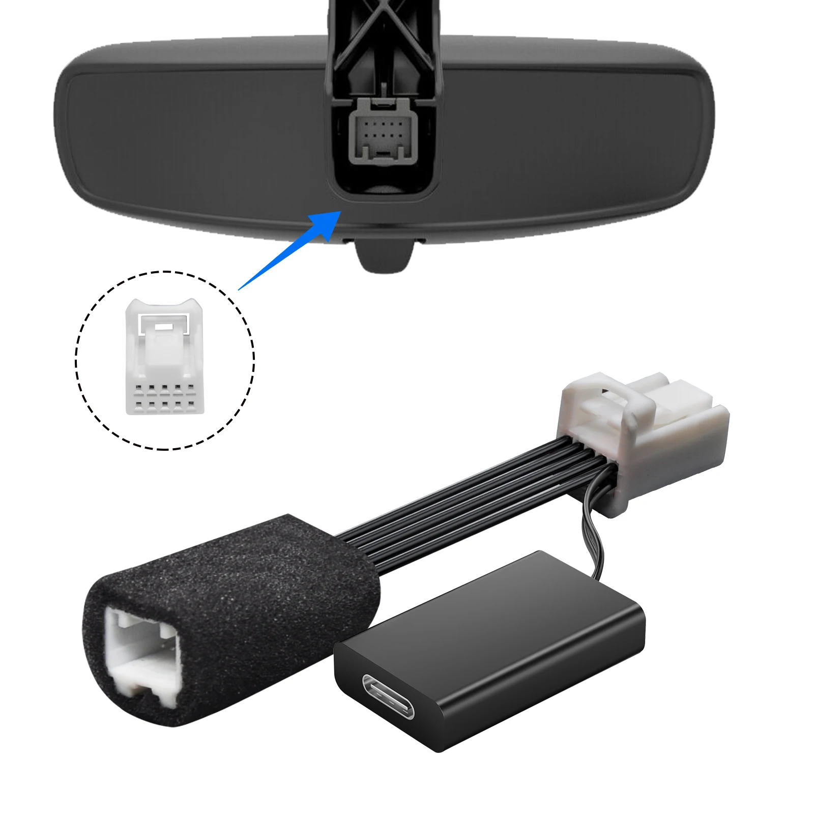 Dashcam-Netzteil für Chrysler Jeep Grand Cherokee Dodge Ram Autospiegeladapter Plug-and-Play Typ-C USB-Schnittstelle Image