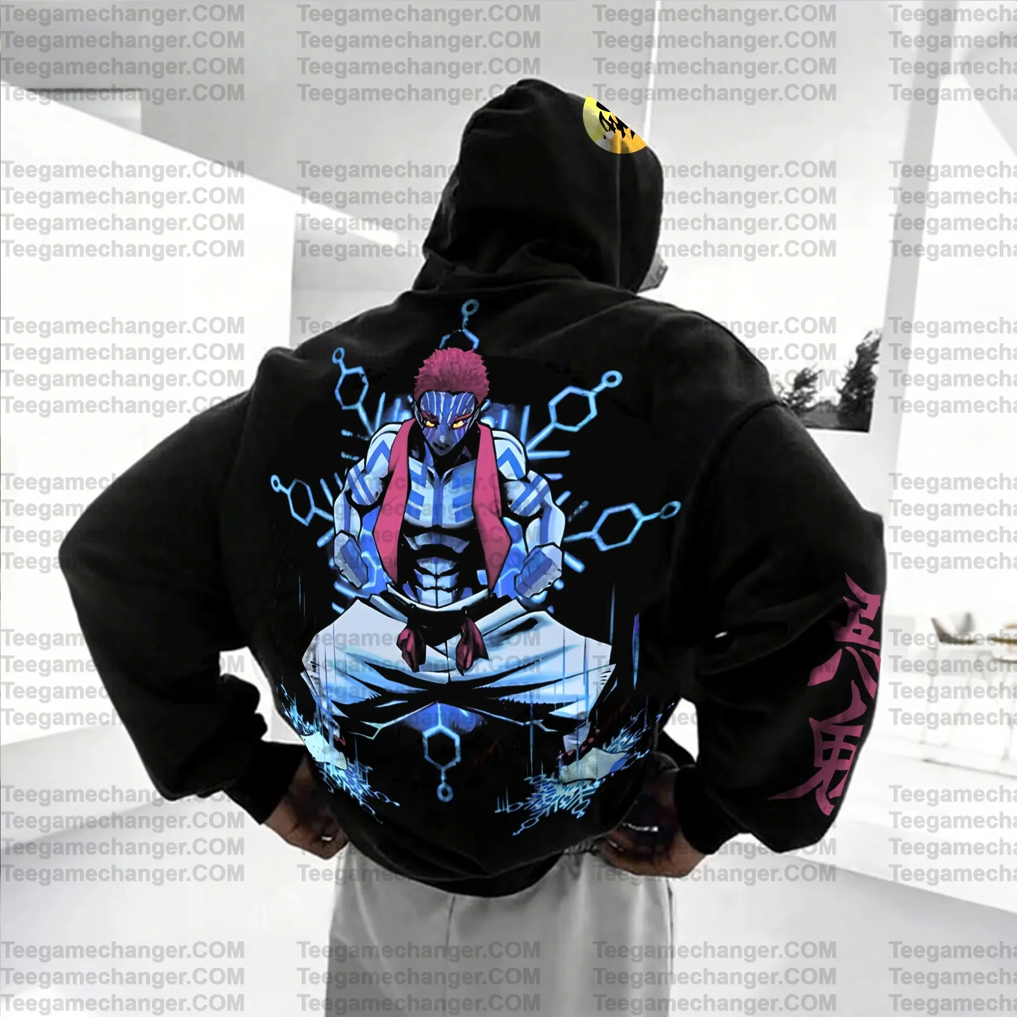 Demon Slayer Anime Hoodie 2025, Herbst und Winter, Herren, übergroßer Rückendruck, Straße, Jugendmode, Cosplay-Kleidung, Alltagskleidung, Oberteil Image