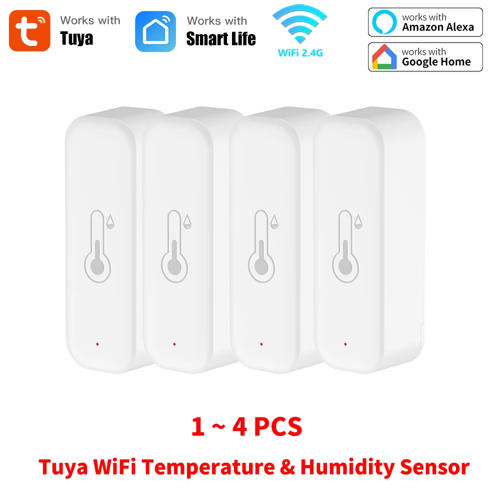 Tuya WiFi Temperatur- und Feuchtigkeitssensor für Smart Home, Thermometer, Hygrometer, APP-Fernbedienung, funktioniert mit Yandex Alexa Image