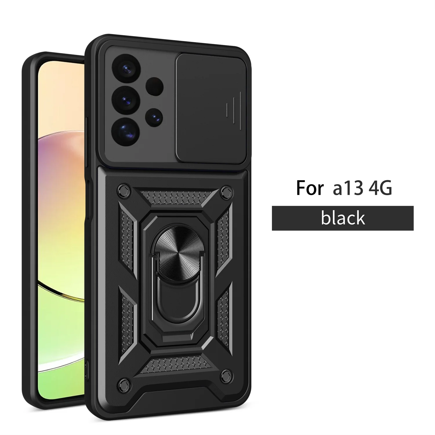Telefon Kamera Objektiv Schutzhülle Magnetische Auto Halter Ring Galaxy a13 4g Fall Abdeckung Rüstung Stoßfest Fall für Samsung Galaxy A13 4G Image
