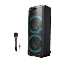 DENVER BPS-352 – Karaoke Bluetooth-Partylautsprecher mit LED-Lichteffekten und Mikrofon, 300W (30W RMS) Image