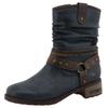 Winterboots MUSTANG SHOES "Fabienne", Damen, Gr. 44, blau (navy), Lederimitat, used, modisch, Schuhe, Stiefelette, Westernboots mit Warmfutter