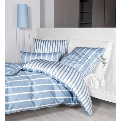 Wendebettwäsche JANINE "Interlock-Jersey59028 3", blau (perlblau), B/L: 135cm x 200cm, , Interlock-Jersey, B/L: 80cm x 80cm, Interlock-Jersey, Obermaterial: 100% Baumwolle, Bettwäsche, mit Reissverschluss Image